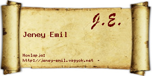 Jeney Emil névjegykártya