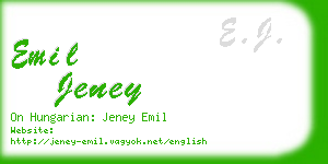 emil jeney business card